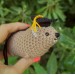 Adorable handmade crochet Awawa wearing a graduation cap, navy cap, or Luffy straw hat, cute hyrax keychain, bag charm, or rear view mirror charm gift