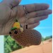 Handmade crochet Awawa Rock Hyrax with propeller hat, rear view mirror, bag charm, keychain, summer lovers gift, Cape hyrax hanging