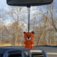 Car hanging crochet tiger, rear view mirror cute car charm, Xmas tree toy, keychain