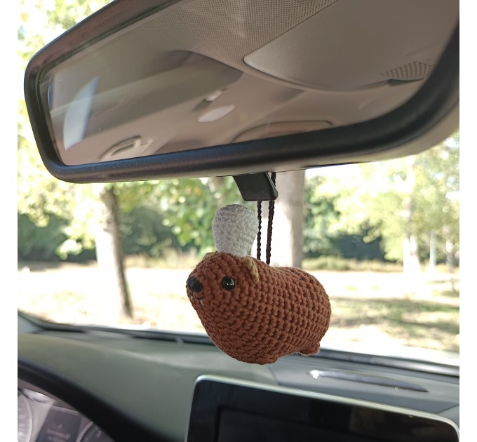 Chef Awawa Crochet Charm – Rear View Mirror Decoration or Keychain | Unique Coworker Gift | Kitchen Lover Gift | Rock Hyrax Fans Gift