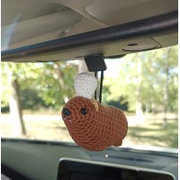 Chef Awawa Crochet Charm – Rear View Mirror Decoration or Keychain | Unique Coworker Gift | Kitchen Lover Gift | Rock Hyrax Fans Gift
