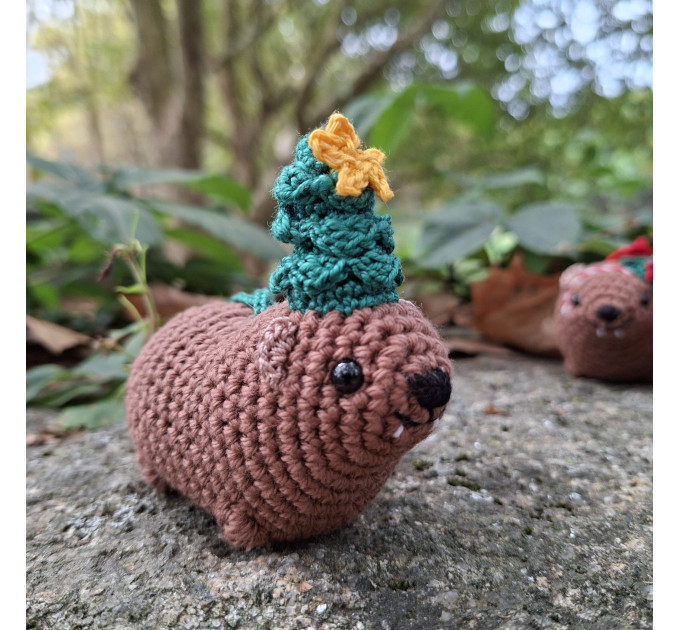 Christmas Tree Awawa – Handmade Crochet Rock Hyrax