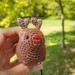 Christmas style Awawa wearing Xmas sweater, hat or reindeer, cute crochet Hyrax keychain, bag charm or rear view mirror car accessory