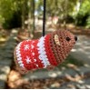 Christmas style Awawa wearing Xmas sweater, hat or reindeer, cute crochet Hyrax keychain, bag charm or rear view mirror car accessory