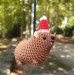 Christmas style Awawa wearing Xmas sweater, hat or reindeer, cute crochet Hyrax keychain, bag charm or rear view mirror car accessory