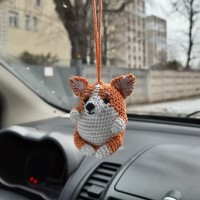 Cute crochet corgi charm for your rear view mirror Cute crochet corgi charm for your rear view mirror