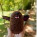 Crochet Awawa-Bat Halloween Hyrax Keychain, Handmade Car Rear-View Mirror Charm, hanging rock hyrax with bat wings