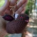 Crochet Awawa-Bat Halloween Hyrax Keychain, Handmade Car Rear-View Mirror Charm, hanging rock hyrax with bat wings