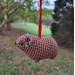 Crochet Awawa Christmas Car Charm – Handmade Rock Hyrax with Holly