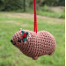 Crochet Awawa Christmas Car Charm – Handmade Rock Hyrax with Holly