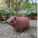 Crochet Awawa Christmas Car Charm – Handmade Rock Hyrax with Holly