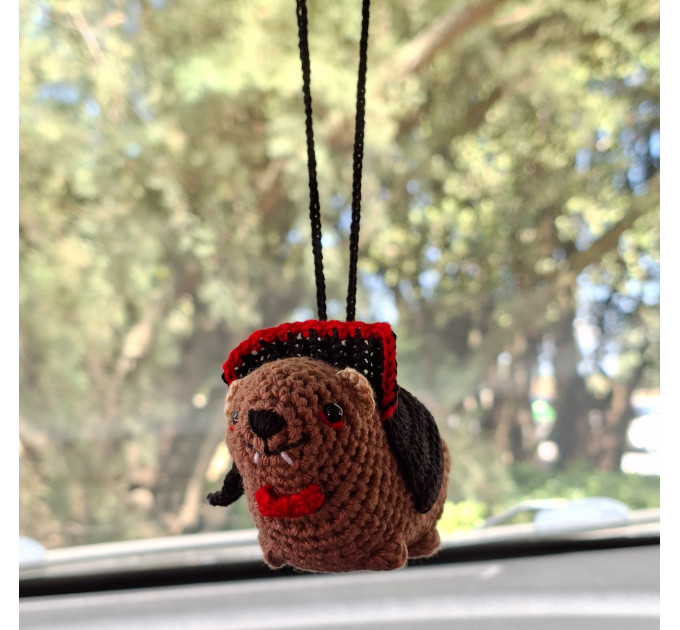 Crochet Halloween Hyrax (Awawa) collection - Count Dracula, Mummy awawa and awawa wearing a Candy Corn hat