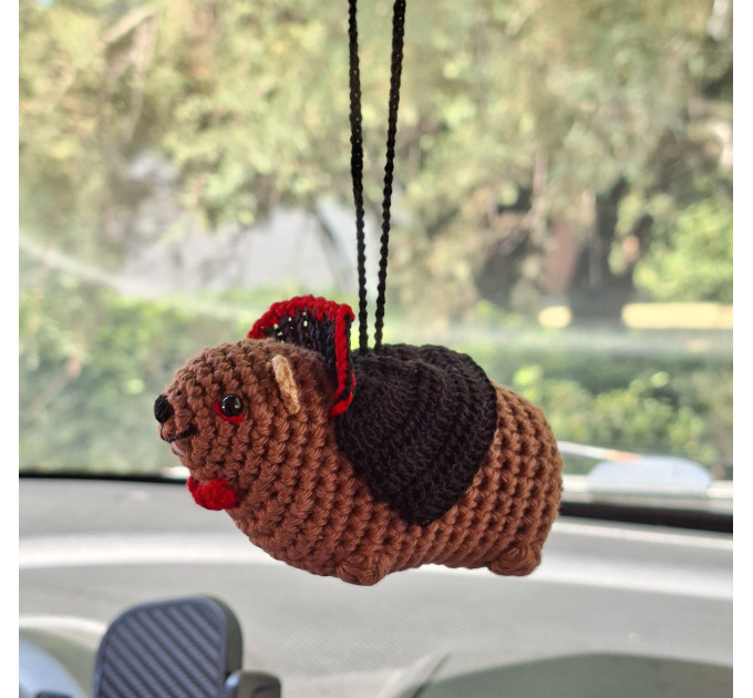 Crochet Halloween Hyrax (Awawa) collection - Count Dracula, Mummy awawa and awawa wearing a Candy Corn hat