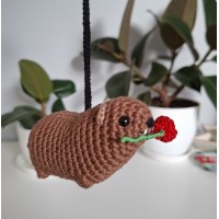 Crochet Rock Hyrax “Awawa” – Valentine’s Day Keychain / Bag Charm / Car charm