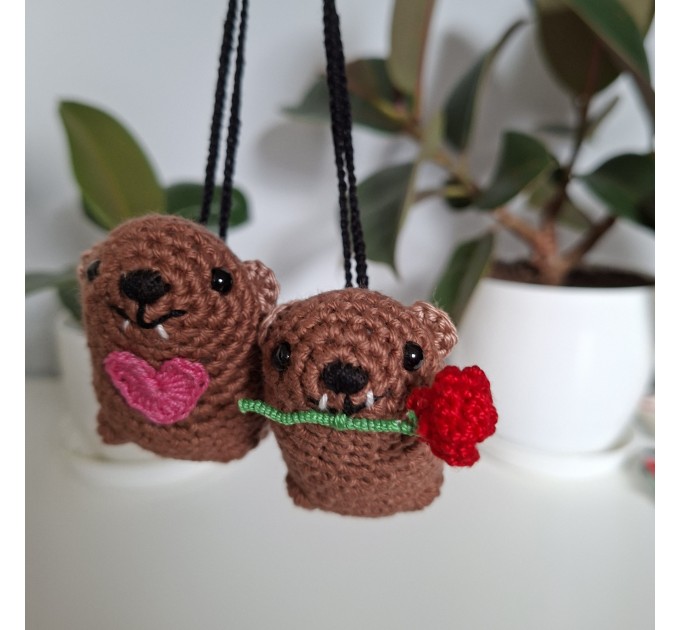 Crochet Rock Hyrax “Awawa” – Valentine’s Day Keychain / Bag Charm / Car charm