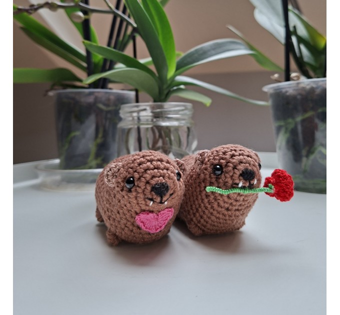 Crochet Rock Hyrax “Awawa” – Valentine’s Day Keychain / Bag Charm / Car charm