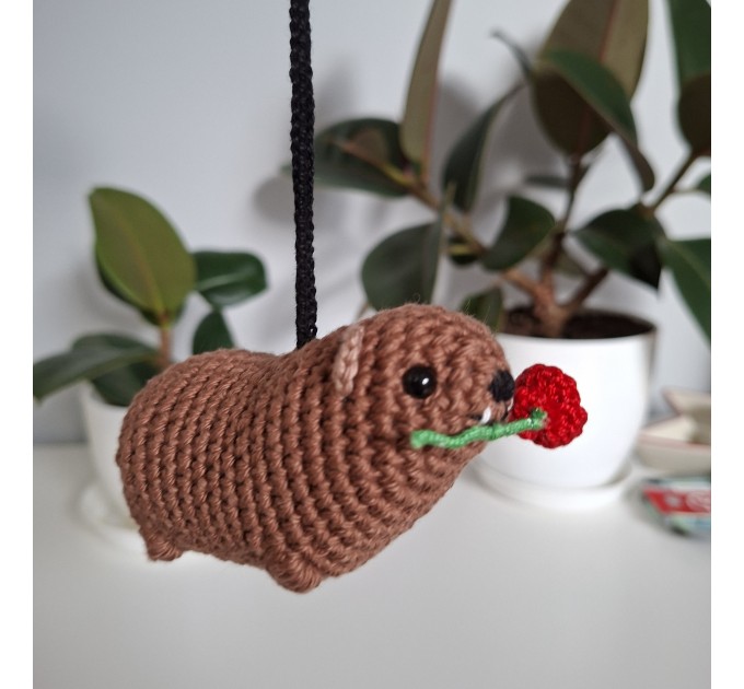 Crochet Rock Hyrax “Awawa” – Valentine’s Day Keychain / Bag Charm / Car charm