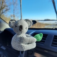 Rear view mirror charm Crochet koala bear car decorations
