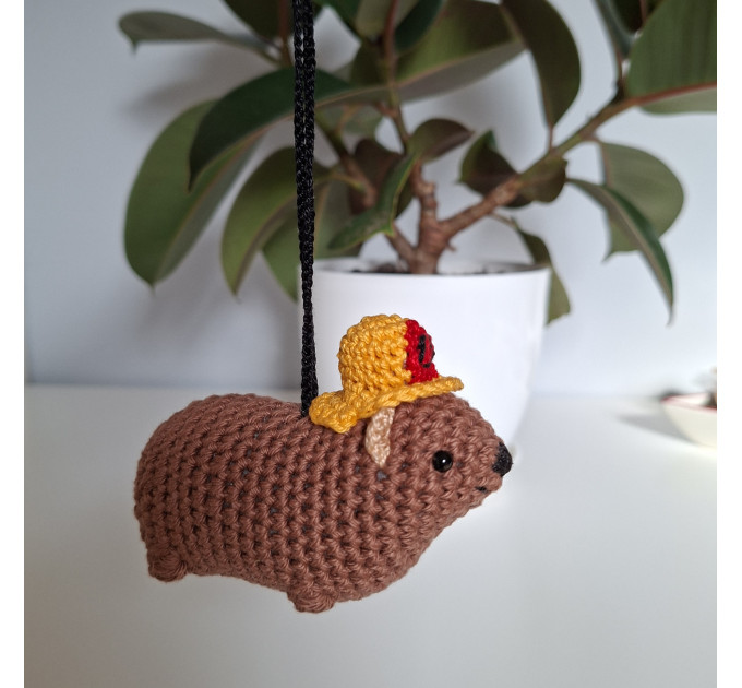 Cute handmade Awawa (rock hyrax) with a tiny fireman helmet