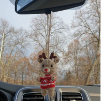 Deer car hanging crochet rear view mirror car charm