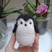 Funny Nihilist Penguin Crochet Keychain – “Why Not” Penguin Meme Car Charm, Backpack Pendant
