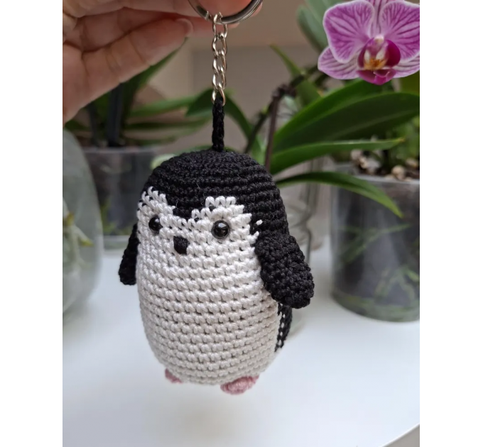 Funny Nihilist Penguin Crochet Keychain – “Why Not” Penguin Meme Car Charm, Backpack Pendant