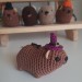 Halloween style Hyrax, handmade crochet awawa animal with Witch hat, Top hat, Pumpkin hat, unique rear view mirror charm, bag accessory, or keychain