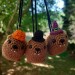 Halloween style Hyrax, handmade crochet awawa animal with Witch hat, Top hat, Pumpkin hat, unique rear view mirror charm, bag accessory, or keychain