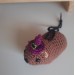 Halloween style Hyrax, handmade crochet awawa animal with Witch hat, Top hat, Pumpkin hat, unique rear view mirror charm, bag accessory, or keychain