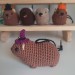 Halloween style Hyrax, handmade crochet awawa animal with Witch hat, Top hat, Pumpkin hat, unique rear view mirror charm, bag accessory, or keychain
