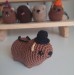 Halloween style Hyrax, handmade crochet awawa animal with Witch hat, Top hat, Pumpkin hat, unique rear view mirror charm, bag accessory, or keychain