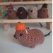 Halloween style Hyrax, handmade crochet awawa animal with Witch hat, Top hat, Pumpkin hat, unique rear view mirror charm, bag accessory, or keychain