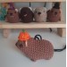 Halloween style Hyrax, handmade crochet awawa animal with Witch hat, Top hat, Pumpkin hat, unique rear view mirror charm, bag accessory, or keychain