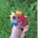 Handmade Crochet Hyrax with Pride Bows – Rearview Mirror Decor or Keychain