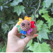 Handmade Crochet Hyrax with Pride Bows – Rearview Mirror Decor or Keychain