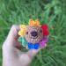 Handmade Crochet Hyrax with Pride Bows – Rearview Mirror Decor or Keychain