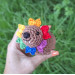 Handmade Crochet Hyrax with Pride Bows – Rearview Mirror Decor or Keychain
