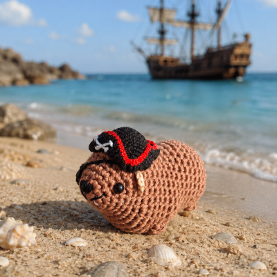 Handmade Crochet Pirate Hyrax (Awawa)