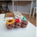 Handmade Crochet Rock Hyrax (Awawa) Charm – Collectible Aesthetic, Awawa wearing Sunflower, Bluebell or Mushroom hat
