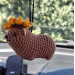 Handmade Crochet Rock Hyrax (Awawa) Charm – Collectible Aesthetic, Awawa wearing Sunflower, Bluebell or Mushroom hat