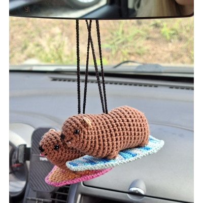 Handmade Crochet Surfing Hyrax (Awawa)