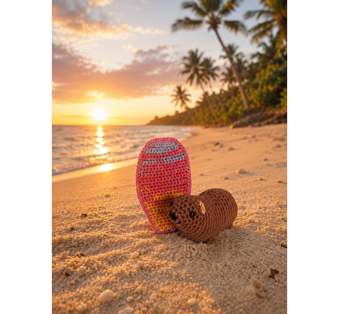 Handmade Crochet Surfing Hyrax (Awawa)