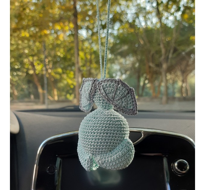 Hanging bat crochet car charm for rear view mirror