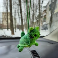 Hanging crochet cat turtle cute car accessories, rainbow unreal animal kids drawing