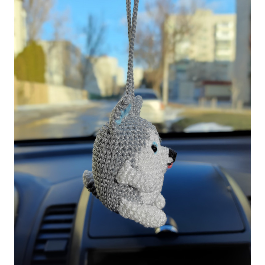 Corgi Car Hanging Cute Bag Charms Rear View Mirror Women's Accessories Dog  Lover Gift Crochet Keychain Backpack Pendants Trucker Present 