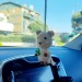 Quokka happy crochet rear view mirror car charm or backpack pendant