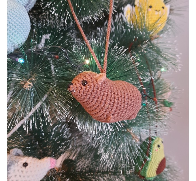 Rock Hyrax Wawa Awawa animal for rear view mirror, bag charm, keychain, Christmas ornament, handmade crochet gift, Cape hyrax hanging