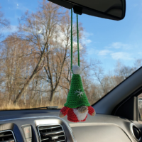 Scandinavian winter crochet hanging gnome cute car charm