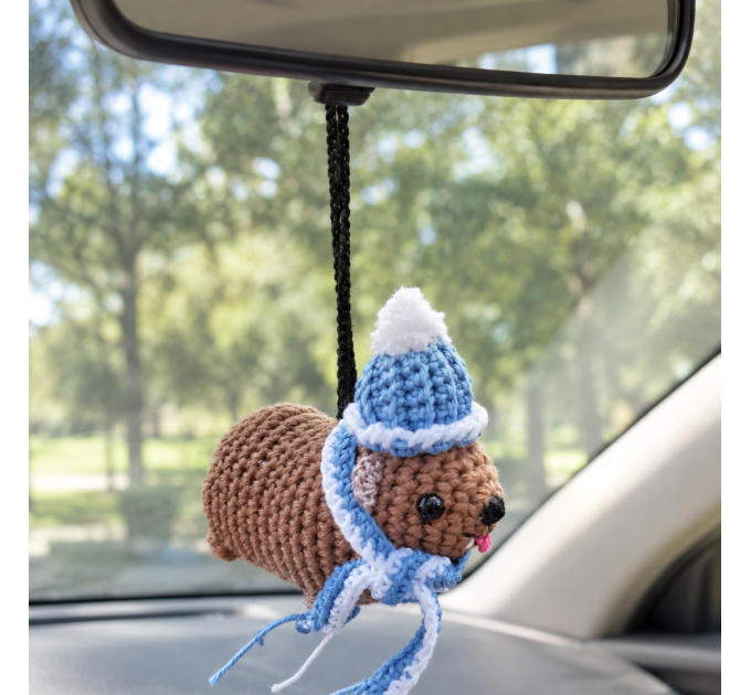 Winter Awawa Crochet Charm – Handmade Rock Hyrax with Beanie & Scarf