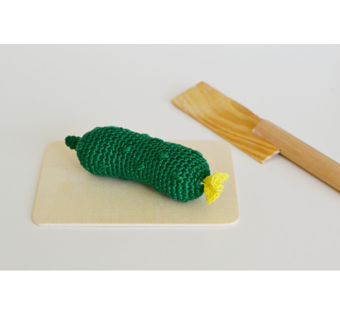 Crochet food set of 7 vegetables Play kitchen skill crinkle toy